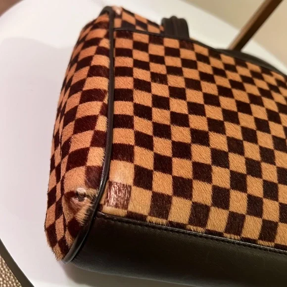 Louis Vuitton LV Damier Sauvage Pony Hair Handbag w COA - edge and corner wear - Picture 14 of 17